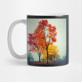 Autumn trees melancholy in a park Mug